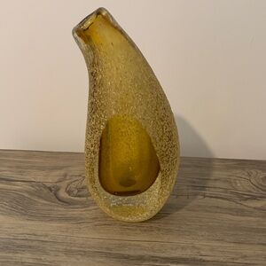 MCM Amber Textured Glass Vase